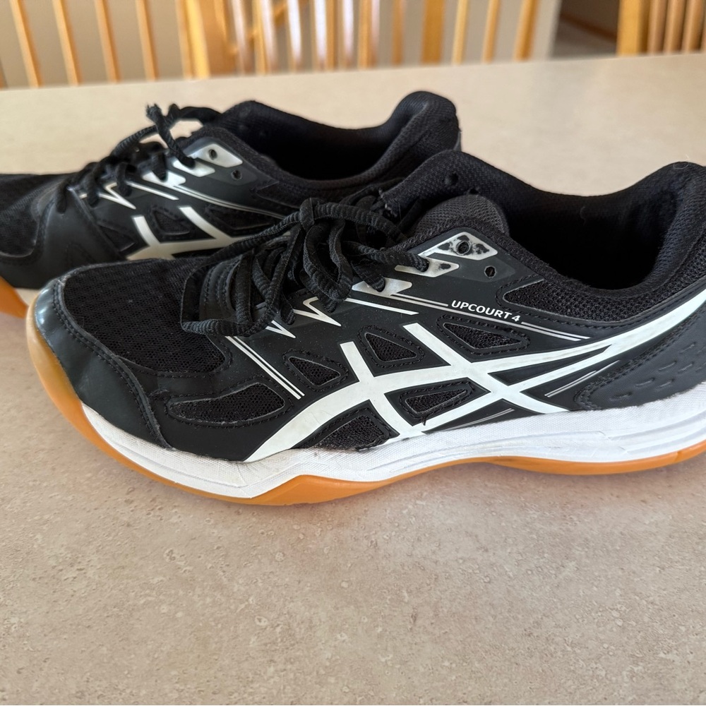 ASICS Black and White Volleyball Shoes